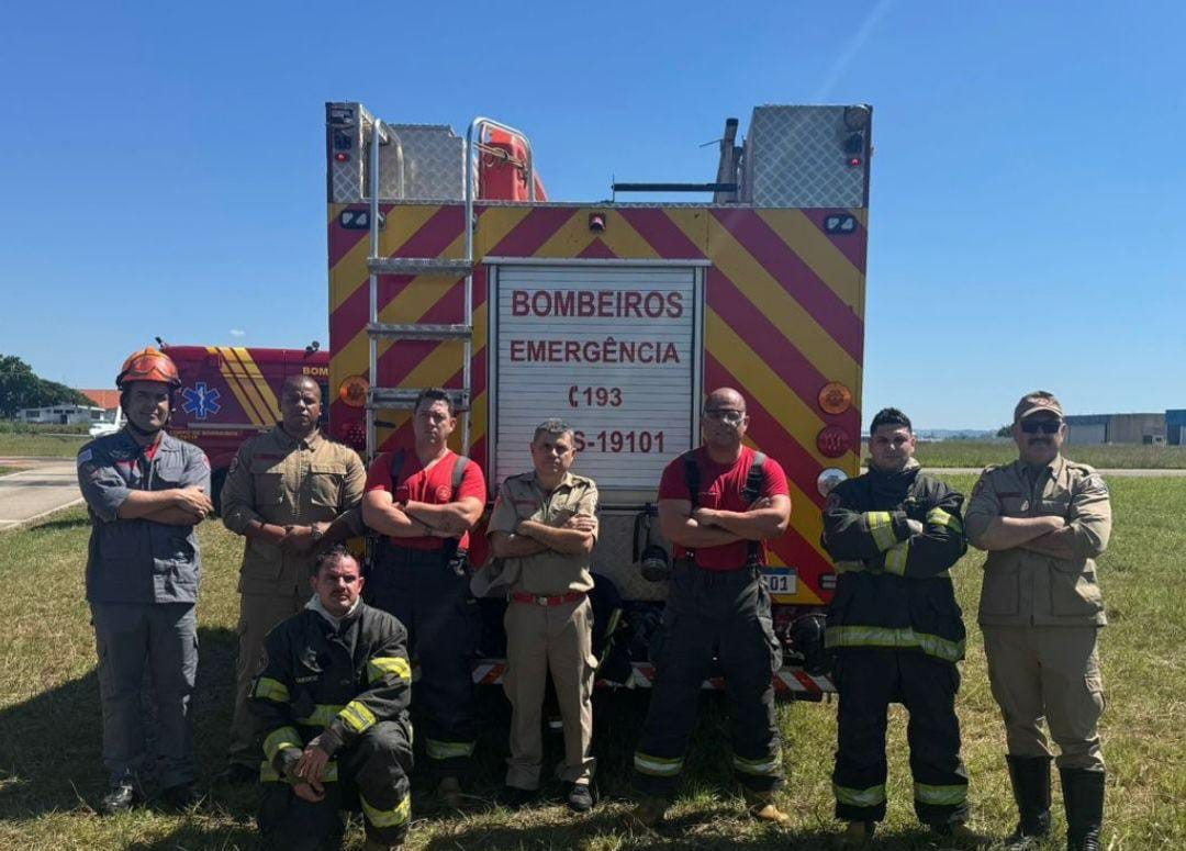  Bombeiros de Itupeva atuam em acidente com avião no aeroporto de Jundiaí